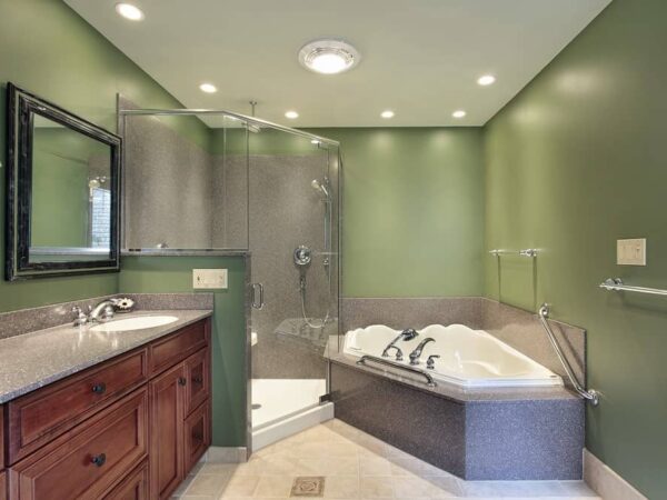 Green and Grey Bathroom