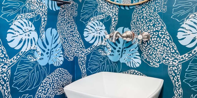 funky downstairs toilet wallpaper